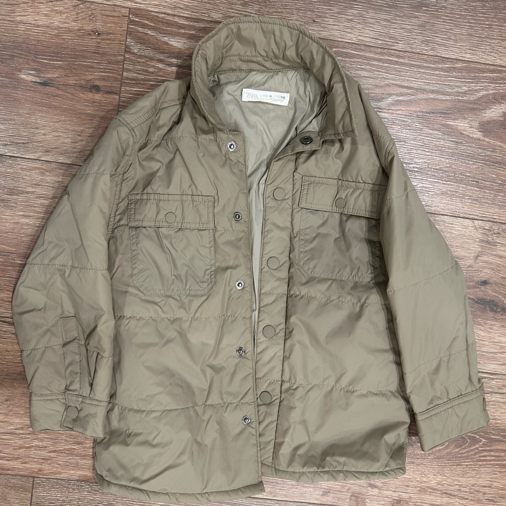 Zara Khaki Quilted Outerwear